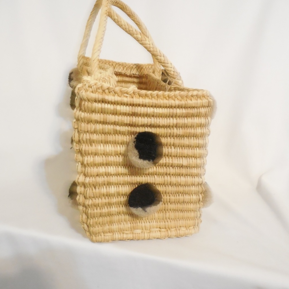 Nannacay Woven Reed Pom PomTote - Picture 6 of 9